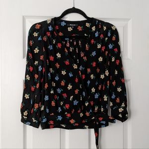 Madewell Floral Wrap Blouse XS